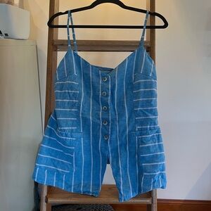 Olivaceous Blue and White Striped Camisole